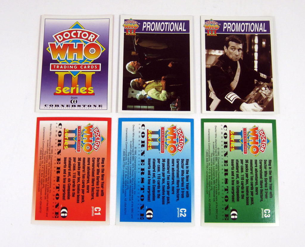 1995 Cornerstone Doctor Who Series 3 Promo Card Set (3) Nm/Mt