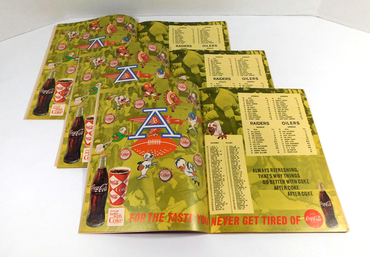 # Lot of (3) 1966 Houston Oilers v Oakland Raiders AFL Football Programs 11-6-66 Pic2