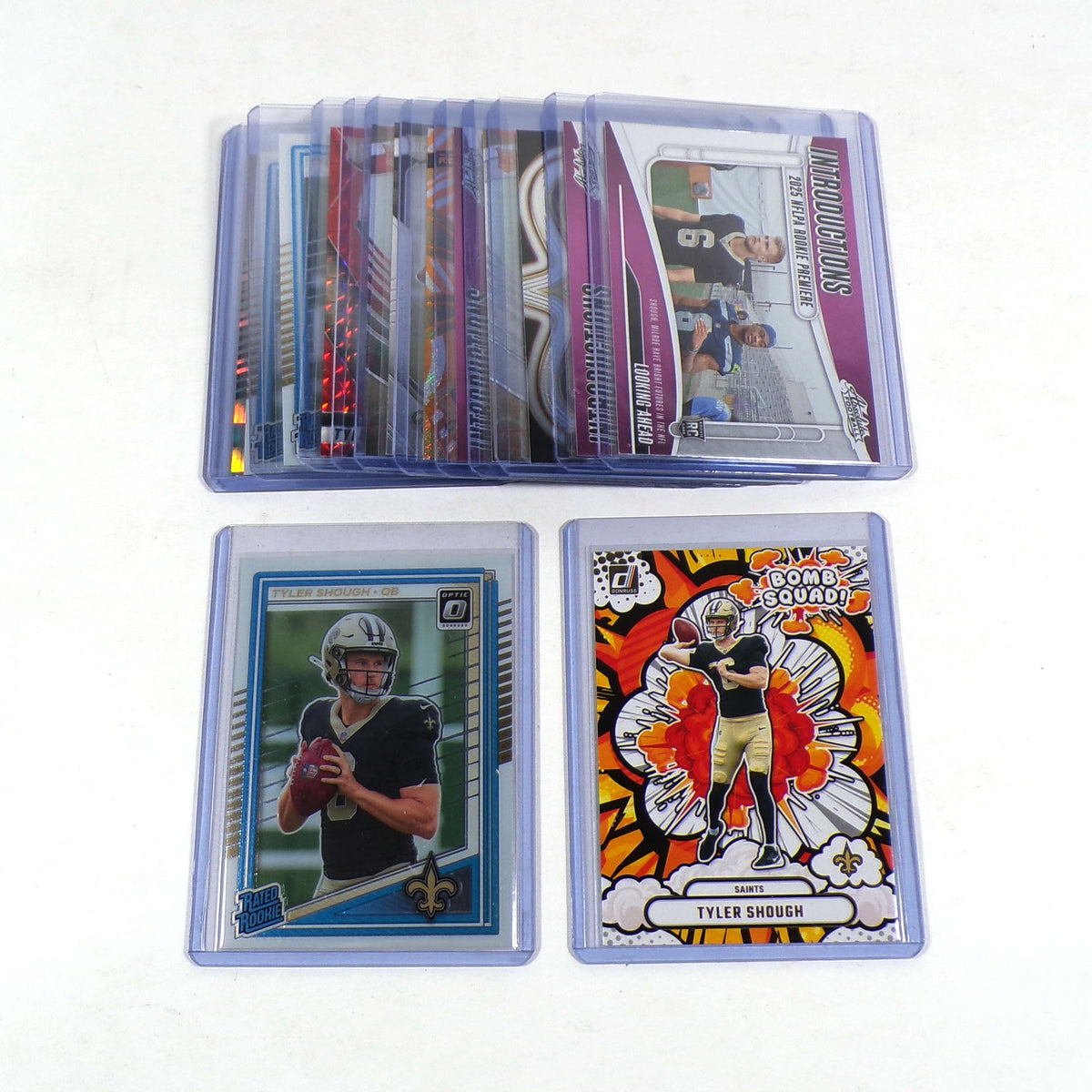 Lot of (14) Assorted 2025 Panini Brands Tyler Shough Rookies Saints
