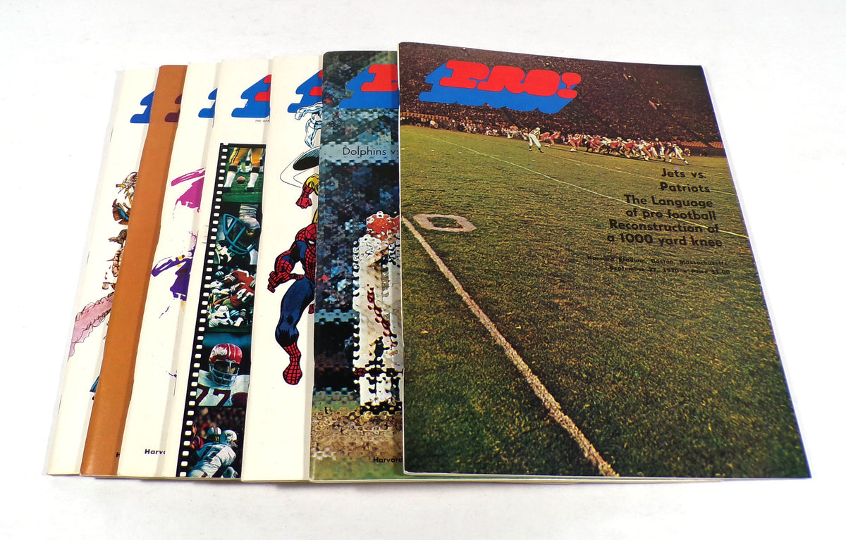 Lot of (7) Different 1970 New England Patriots NFL Football Programs w/ Marvel