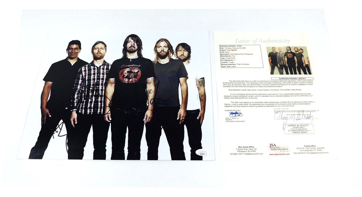 Foo Fighters Multi Signed 11x14 Color Photo 5 JSA Autos