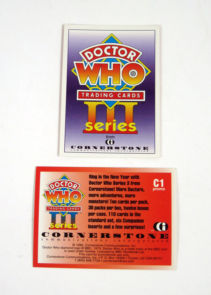 1995 Cornerstone Doctor Who Series 3 Promo Card Set (3) Nm/Mt Pic2