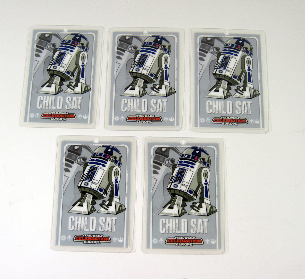 Lot of (5) 2007 Star Wars Celebration Europe Child Saturday Badge R2-D2