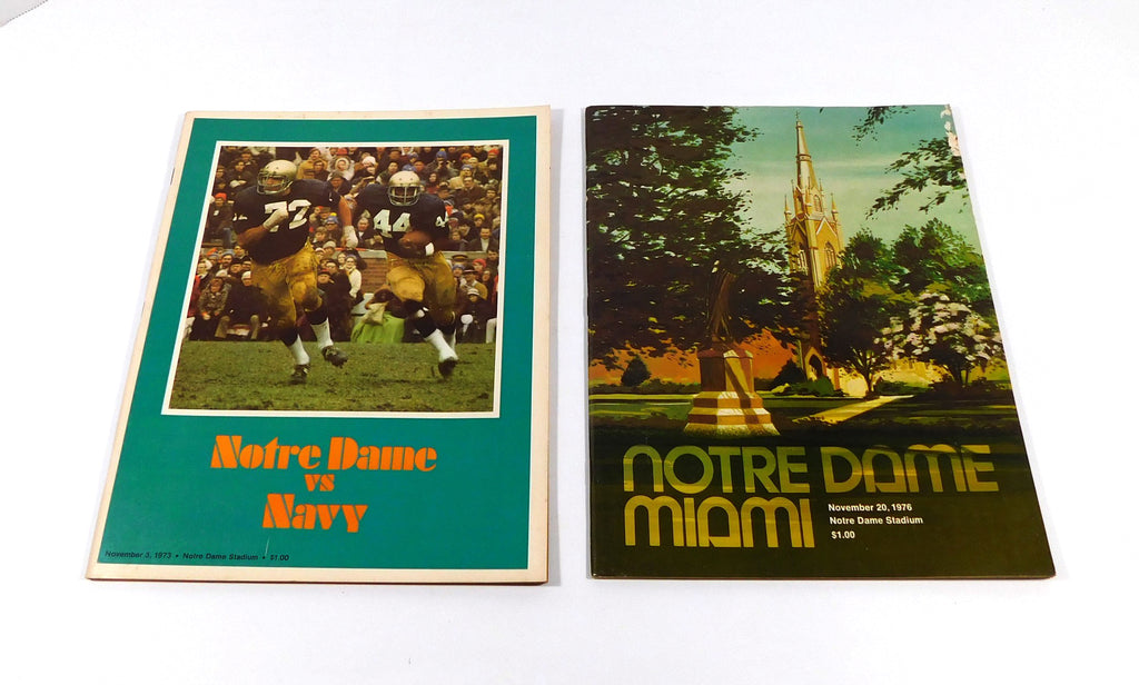 Lot of (2) Different 1973 & 1976 Notre Dame College Football Programs
