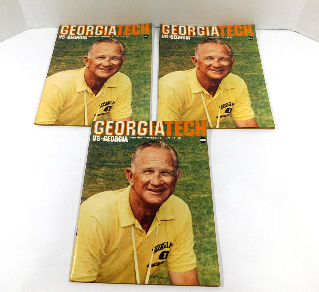 Lot of (3) 1975 Georgia at Georgia Tech College Football Programs 11-27-75