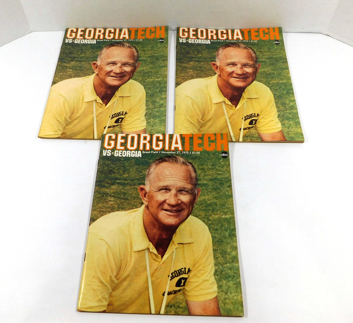 Lot of (3) 1975 Georgia at Georgia Tech College Football Programs 11-27-75