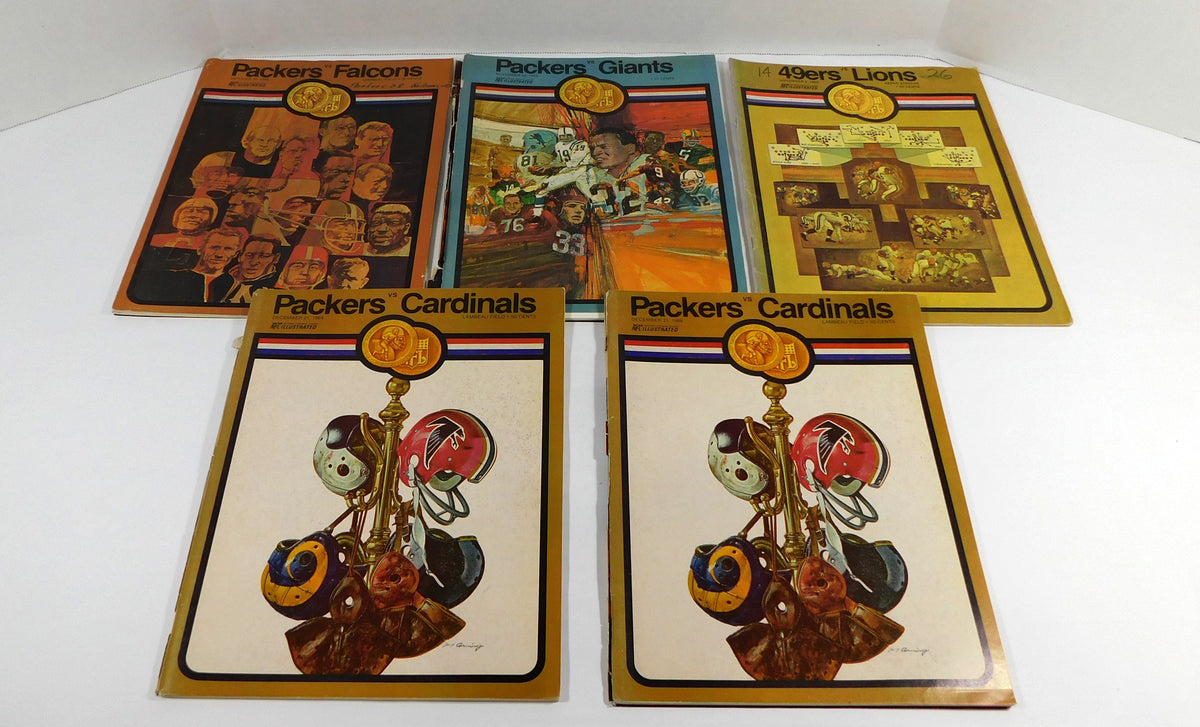 # Lot of (5) 1969 Assorted NFL Football Programs Packers 49ers Lions++
