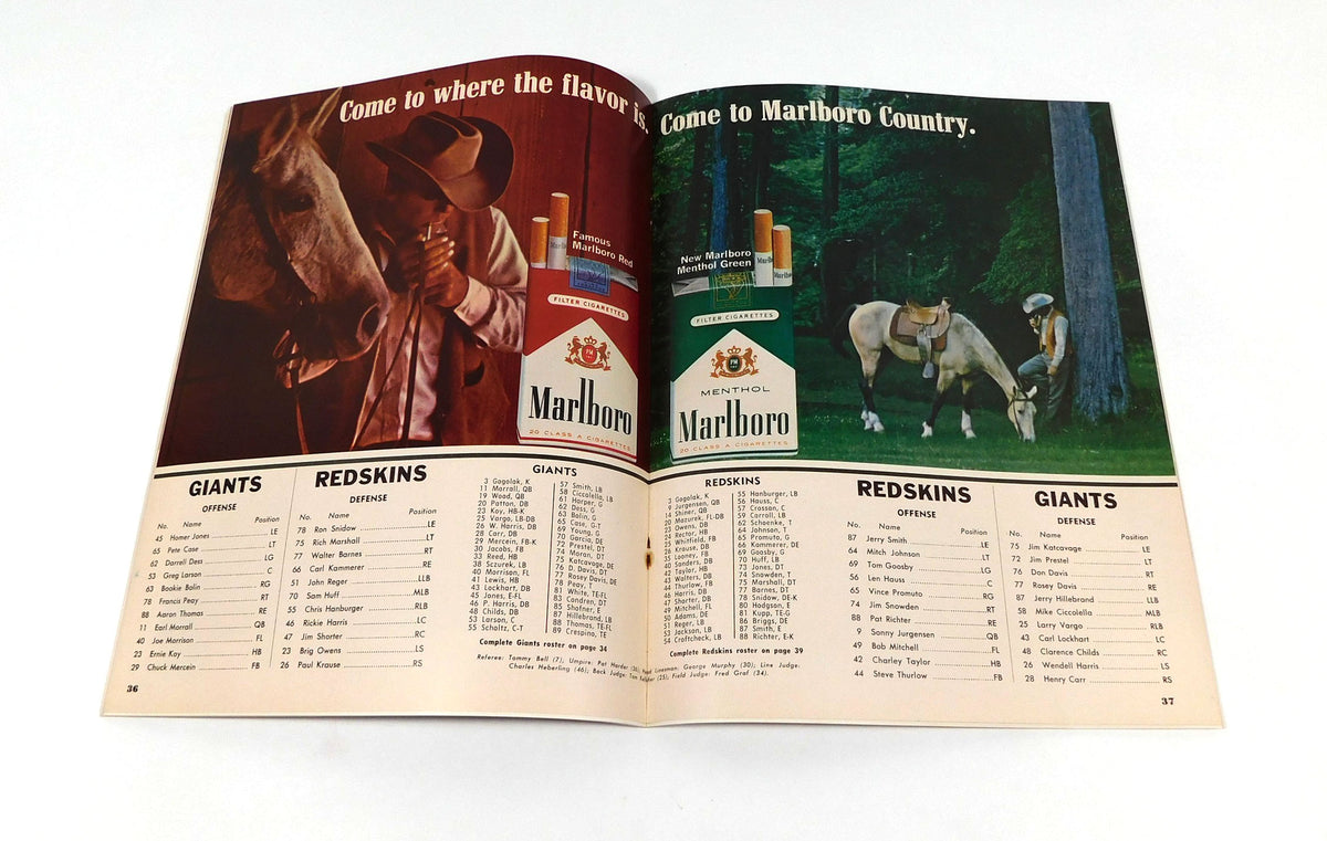 1966 Washington Redskins at New York Giants NFL Football Program 10-16-66 Pic2