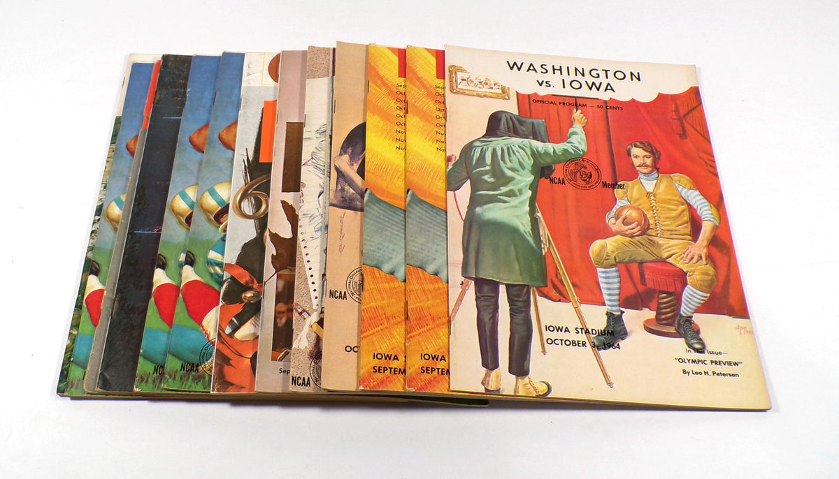 Lot of (13) Assorted 1962 to 1969 Iowa College Football Programs