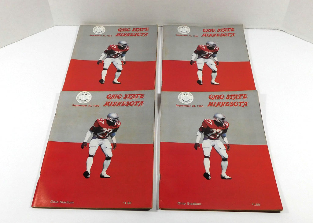 Lot of (4) 1980 Minnesota at Ohio State College Football Programs 9-20-80