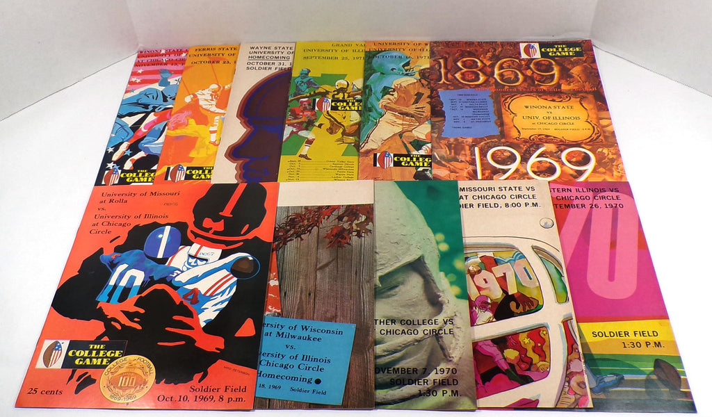 Lot of (11) Different 1969 to 1971 Illinois College Football Programs Pic2