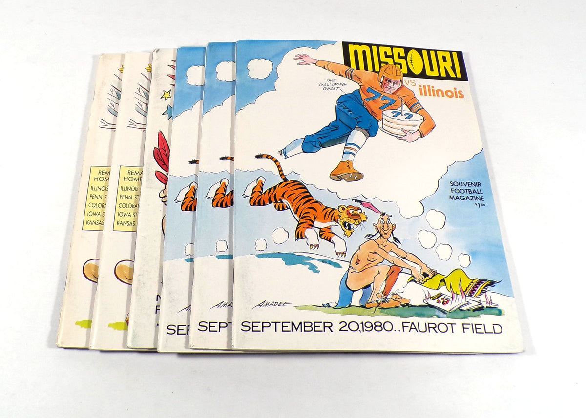 Lot of (6) Assorted 1980 Missouri College Football Programs