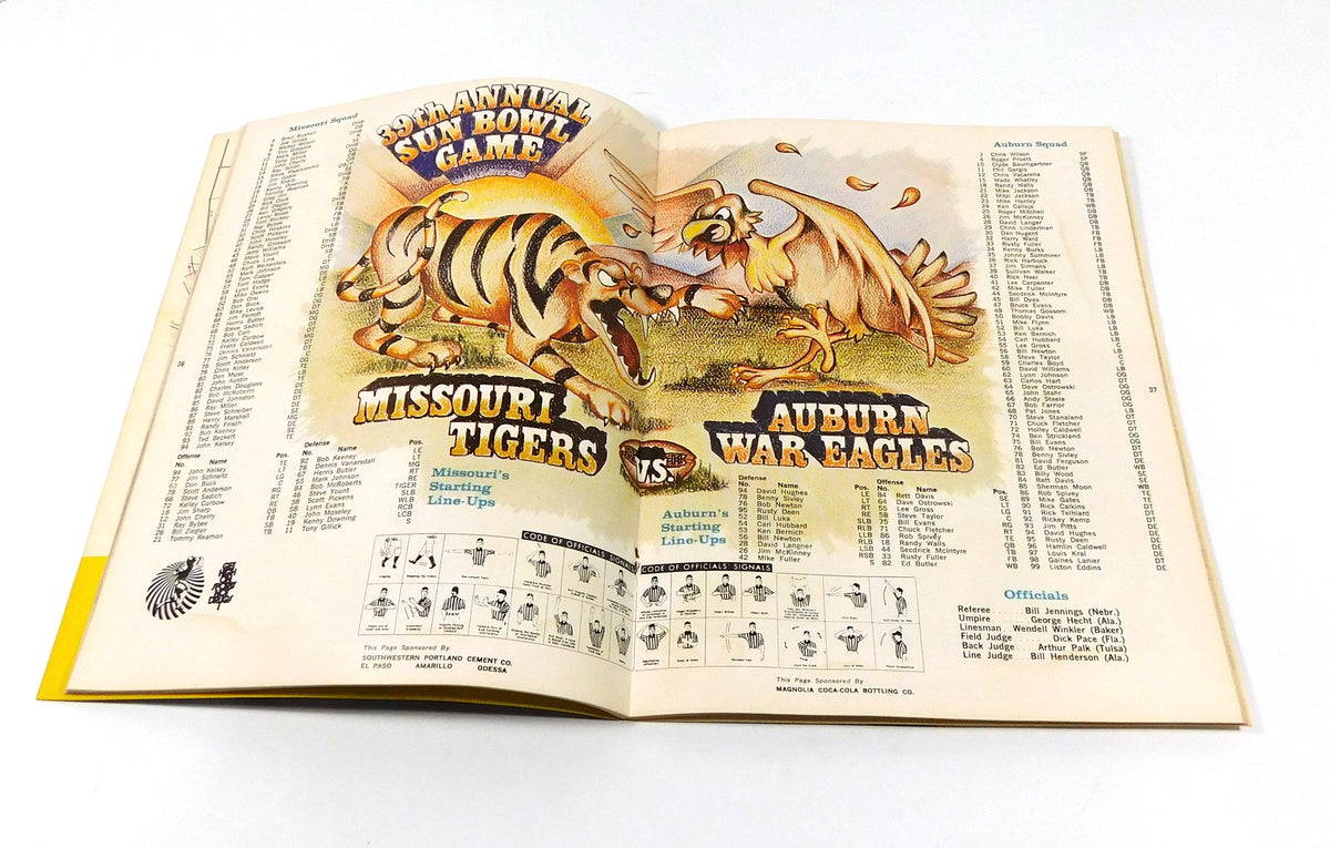 1973 Missouri vs Auburn Sun Bowl College Football Program Pic2
