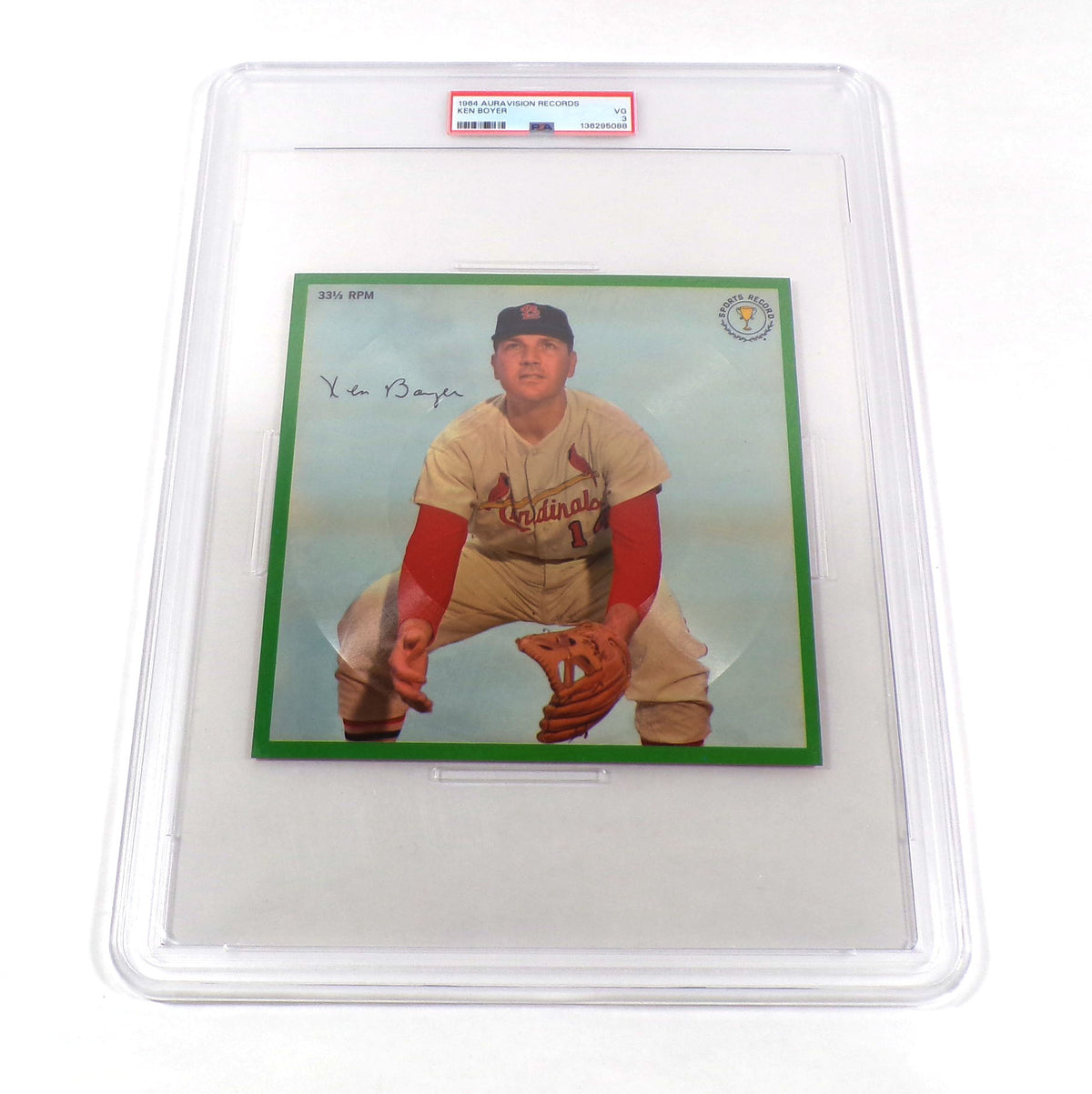 1964 Auravision Ken Boyer Baseball 33 RPM Record #3 Cardinals PSA 3 DA071608