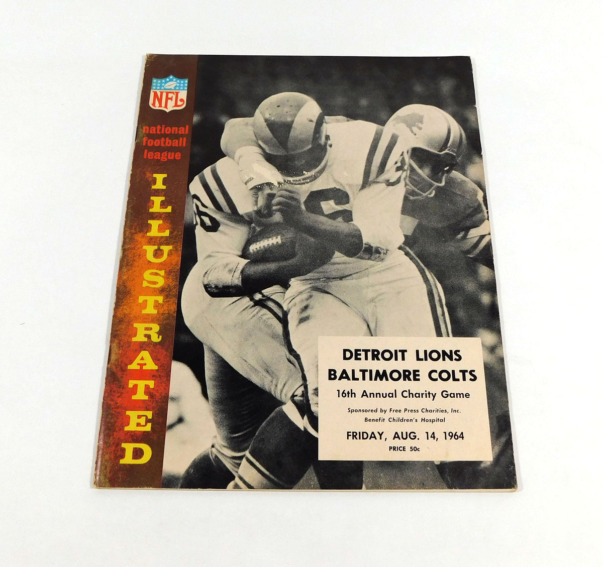 1964 Baltimore Colts at Detroit Lions NFL Football Program 8-14-64