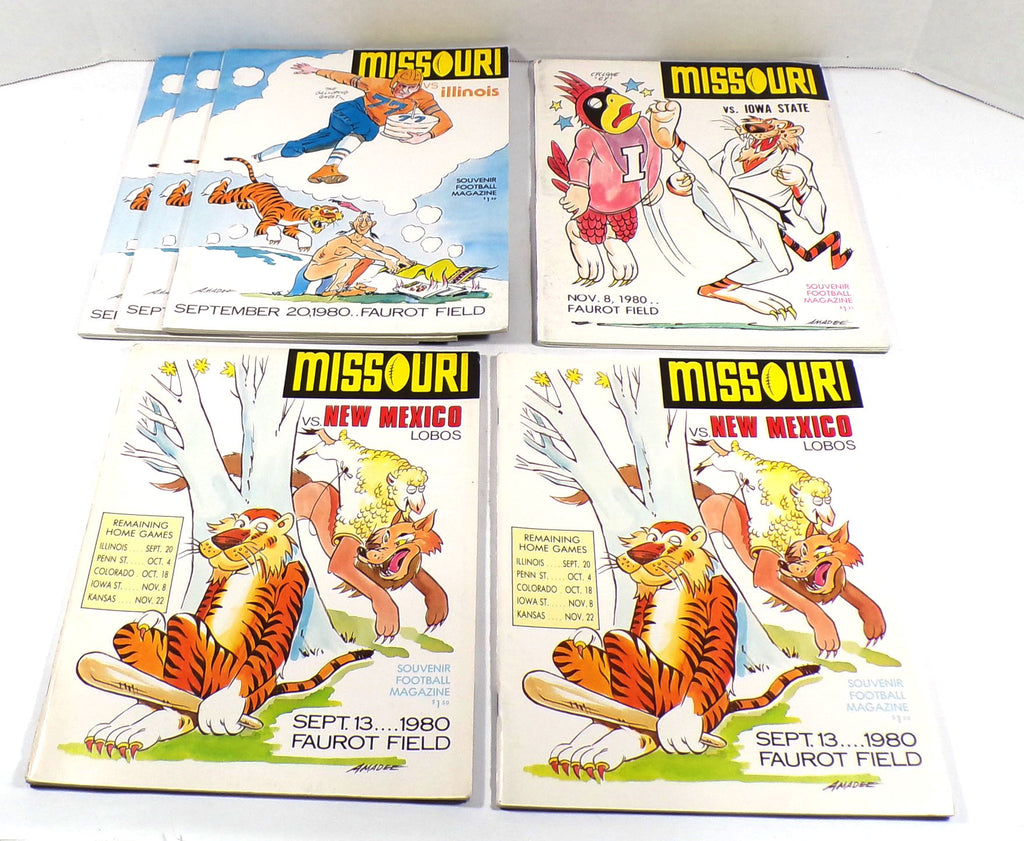 Lot of (6) Assorted 1980 Missouri College Football Programs Pic2