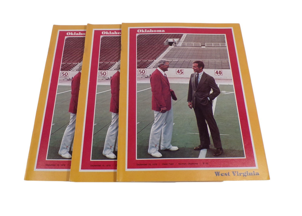 Lot of (3) 1978 West Virginia at Oklahoma College Football Programs 9-16-78