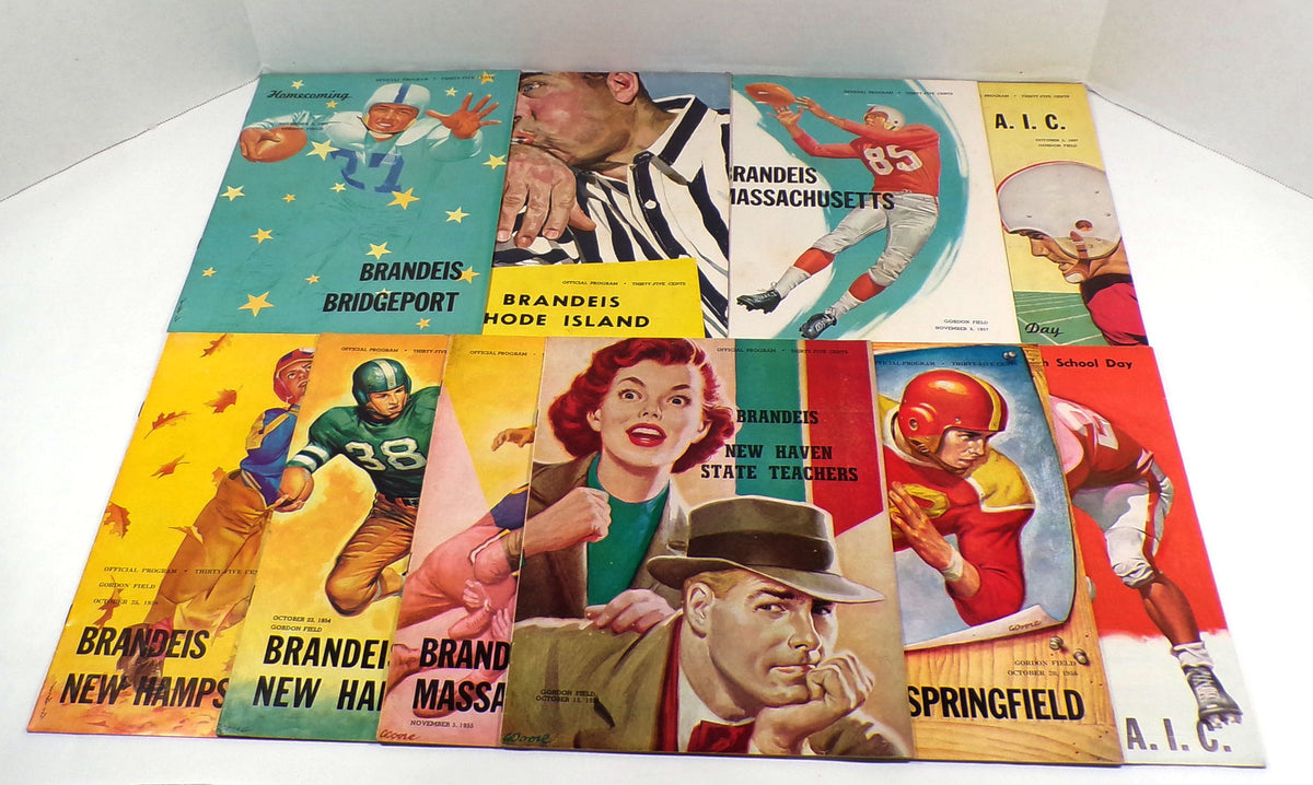 Lot of (10) Different 1954 to 1959 Brandeis College Football Programs Pic2