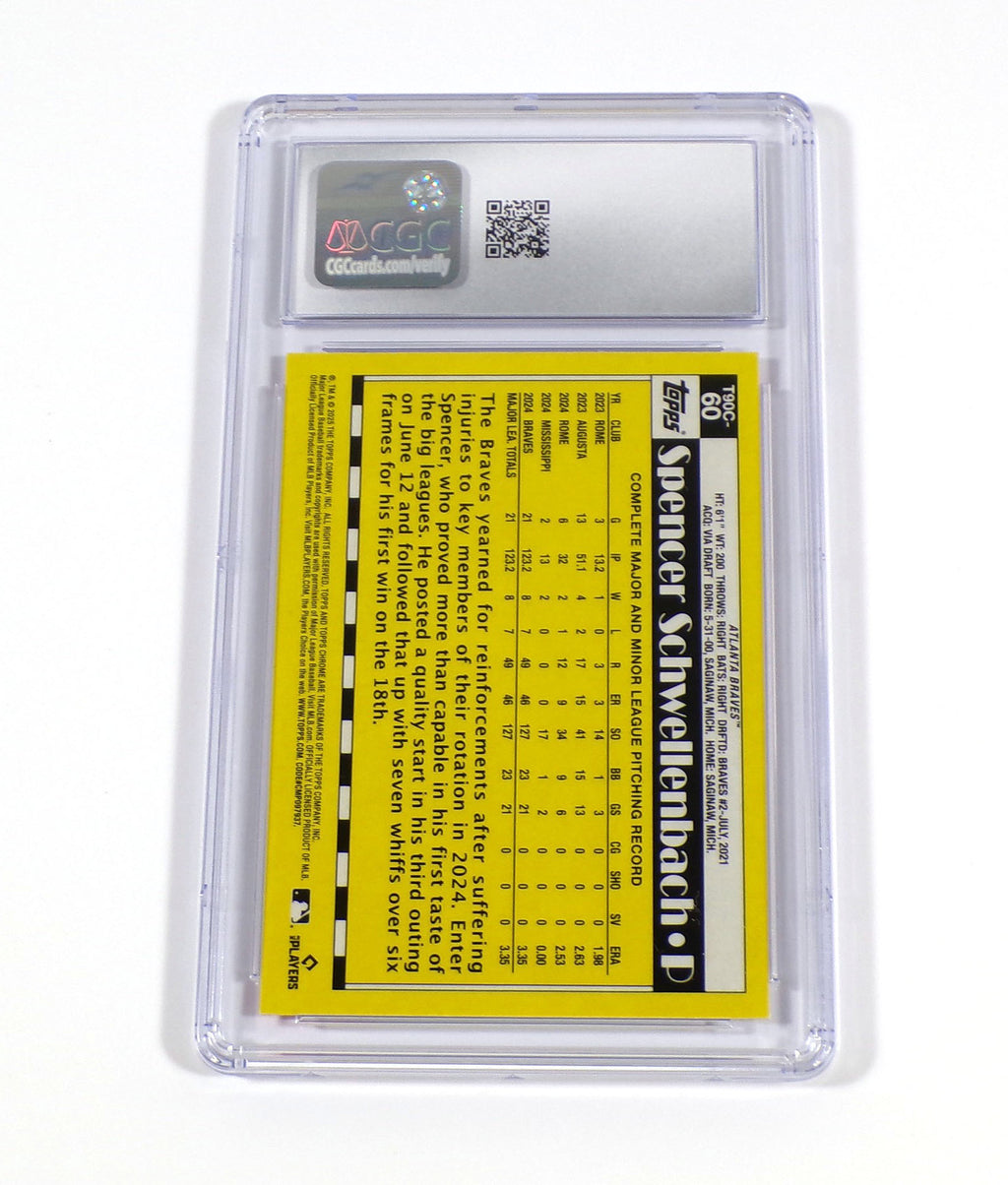 2025 Topps 90 Silver Pack Spencer Schwellenbach #T90C60 Rookie Braves CGC 10 Pic2