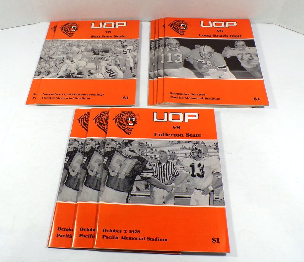 Lot of (9) Assorted 1978 University of the Pacific College Football Programs Pic2