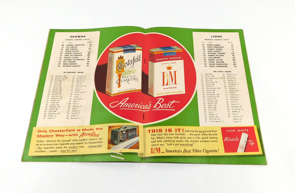 1955 Detroit Lions at Cleveland Browns NFL Football Program 9-10-55 Pic2