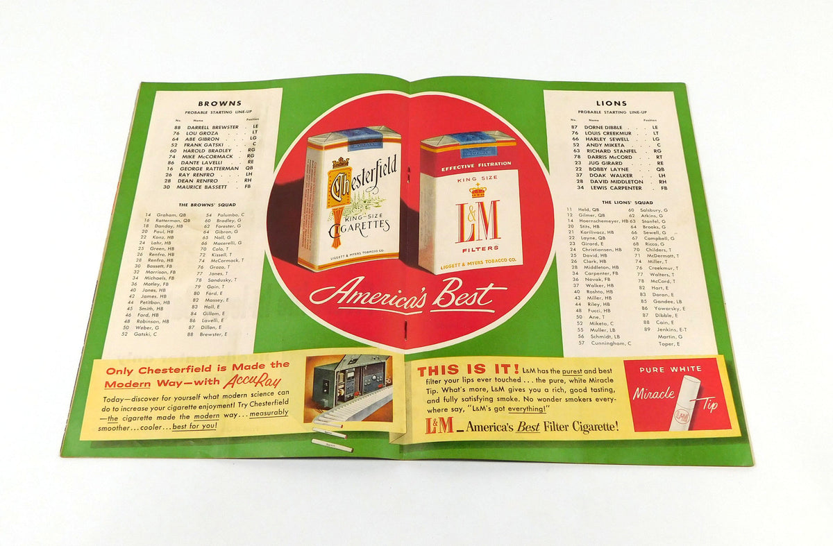 1955 Detroit Lions at Cleveland Browns NFL Football Program 9-10-55 Pic2