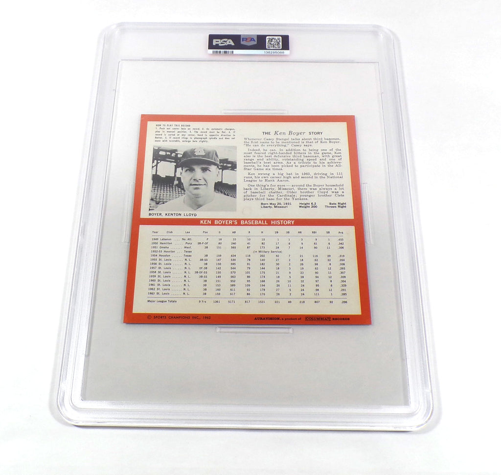 1964 Auravision Ken Boyer Baseball 33 RPM Record #3 Cardinals PSA 3 DA071608 Pic2