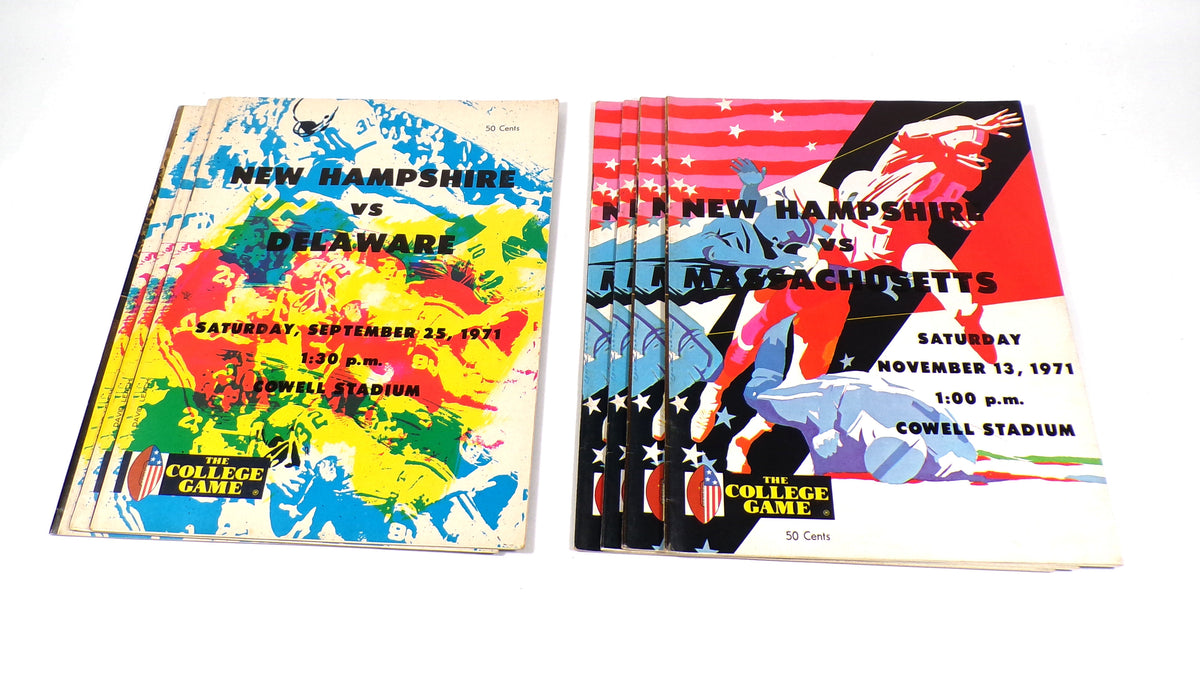 Lot of (9) Assorted 1971 New Hampshire College Football Programs Pic2