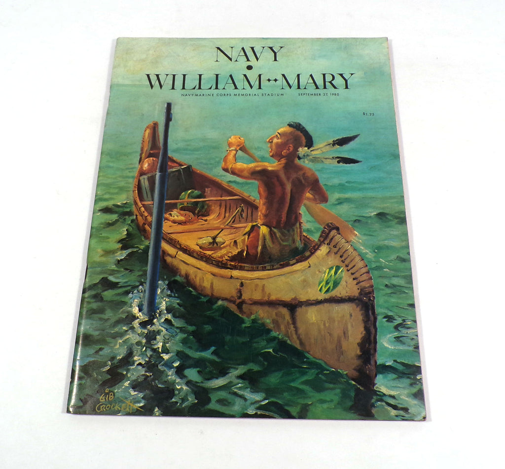 1980 William & Mary at Navy College Football Program 9-27-80