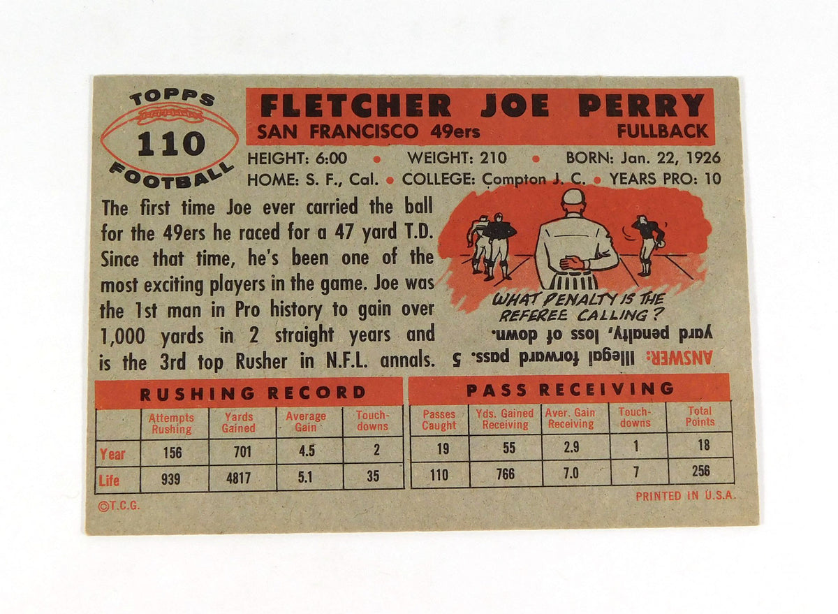 1956 Topps Joe Perry #110 49ers DA040599 Pic2