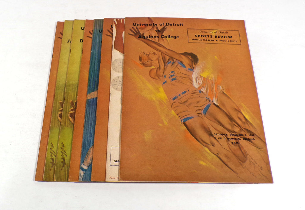 Lot of (8) Assorted 1963 to 1968 University of Detroit College Football Programs
