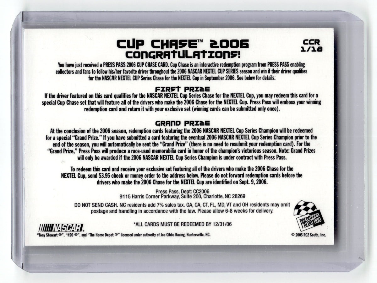 2006 Press Pass Tony Stewart Cup Chase #CCR1 NASCAR Pic2