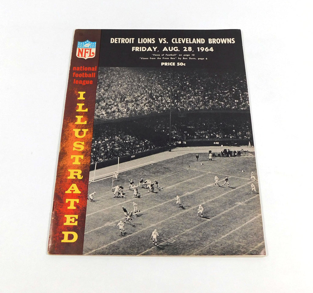 1964 Cleveland Browns at Detroit Lions NFL Football Program 8-28-64