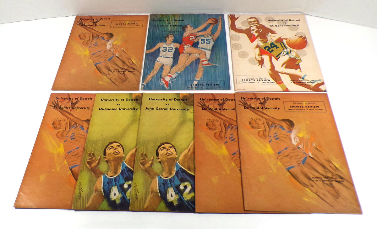 Lot of (8) Assorted 1963 to 1968 University of Detroit College Football Programs Pic2