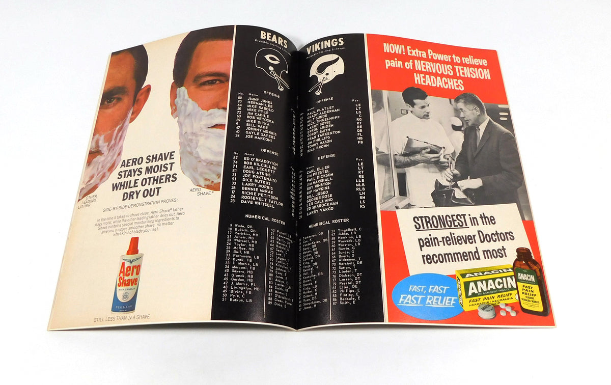 1965 Chicago Bears at Minnesota Vikings NFL Football Program 10-17-65 Pic2