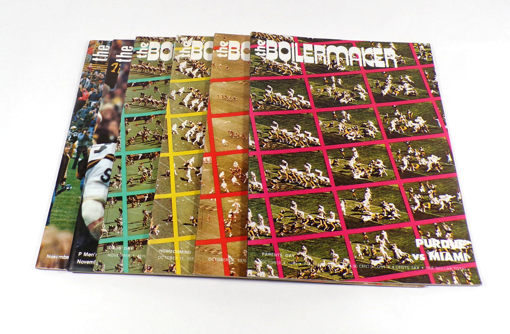 Lot of (6) 1975 to 1976 Purdue College Football Programs