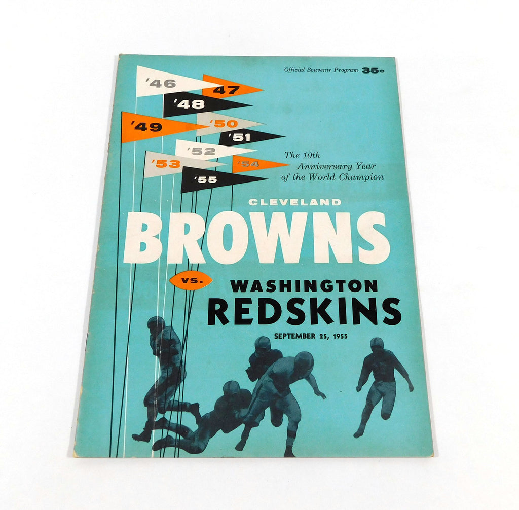 1955 Washington Redskins at Cleveland Browns NFL Football Program 9-25-55