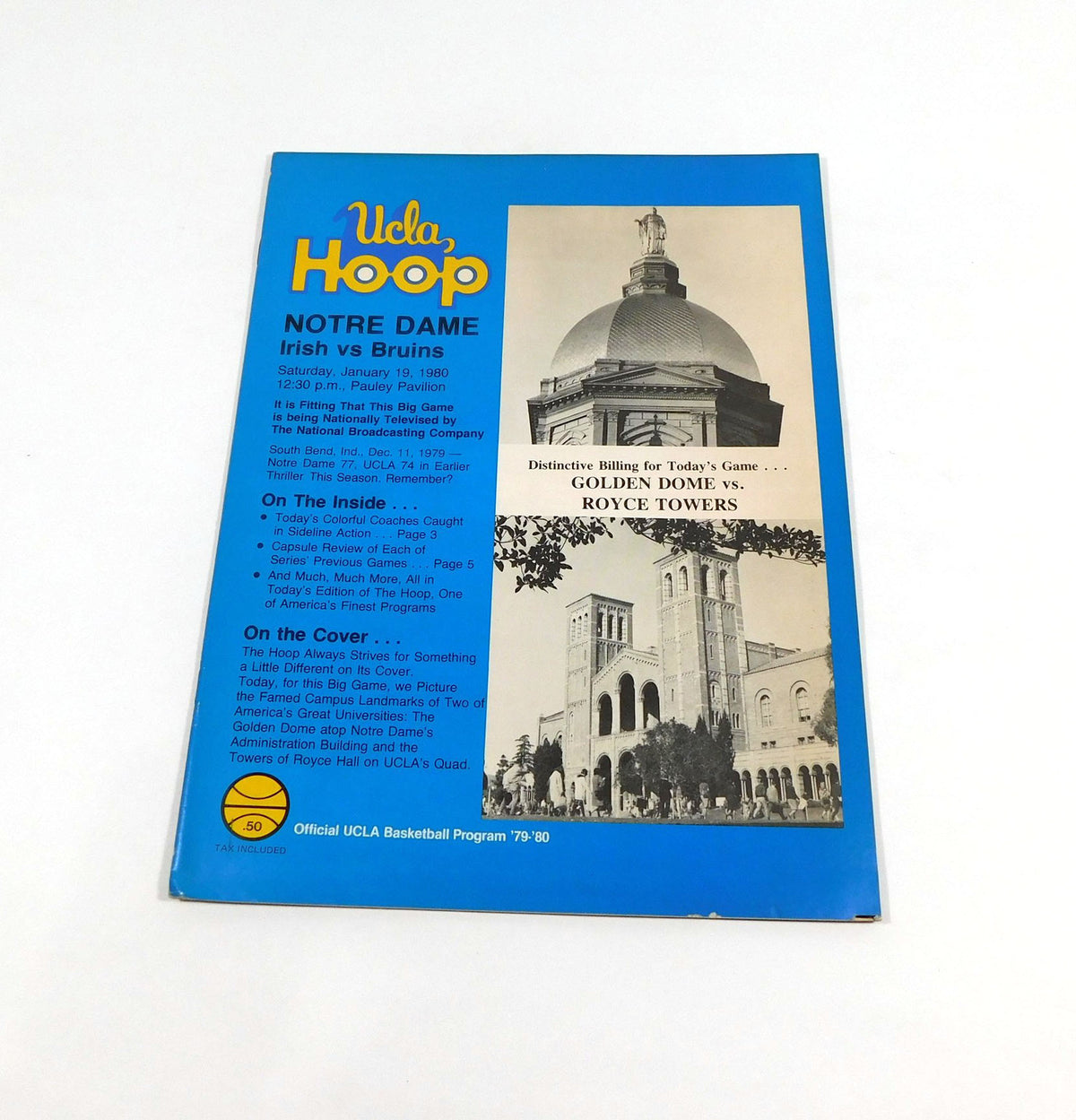 1980 UCLA Bruins at Notre Dame College Basketball Program 1-19-80