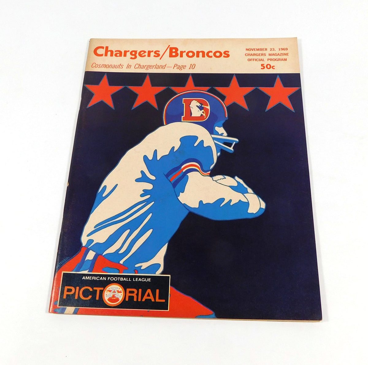 1969 Denver Broncos at San Diego Chargers AFL Football Program 11-23-69