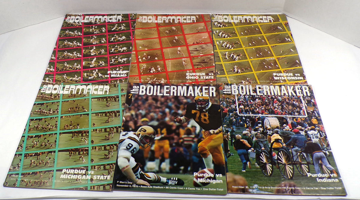 Lot of (6) 1975 to 1976 Purdue College Football Programs Pic2