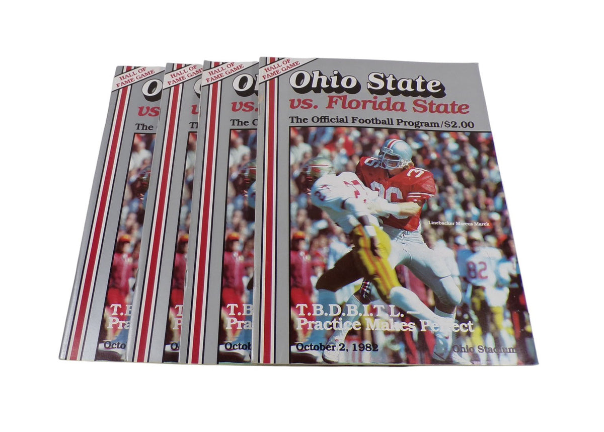 Lot of (4) 1982 Ohio State vs Florida State College Football Programs 10-2-82