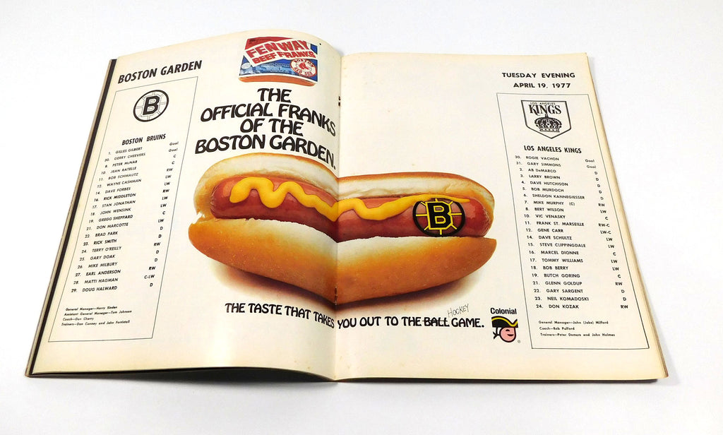 1976-77 Boston Bruins vs Los Angeles Kings NHL Hockey Playoff Program Pic2