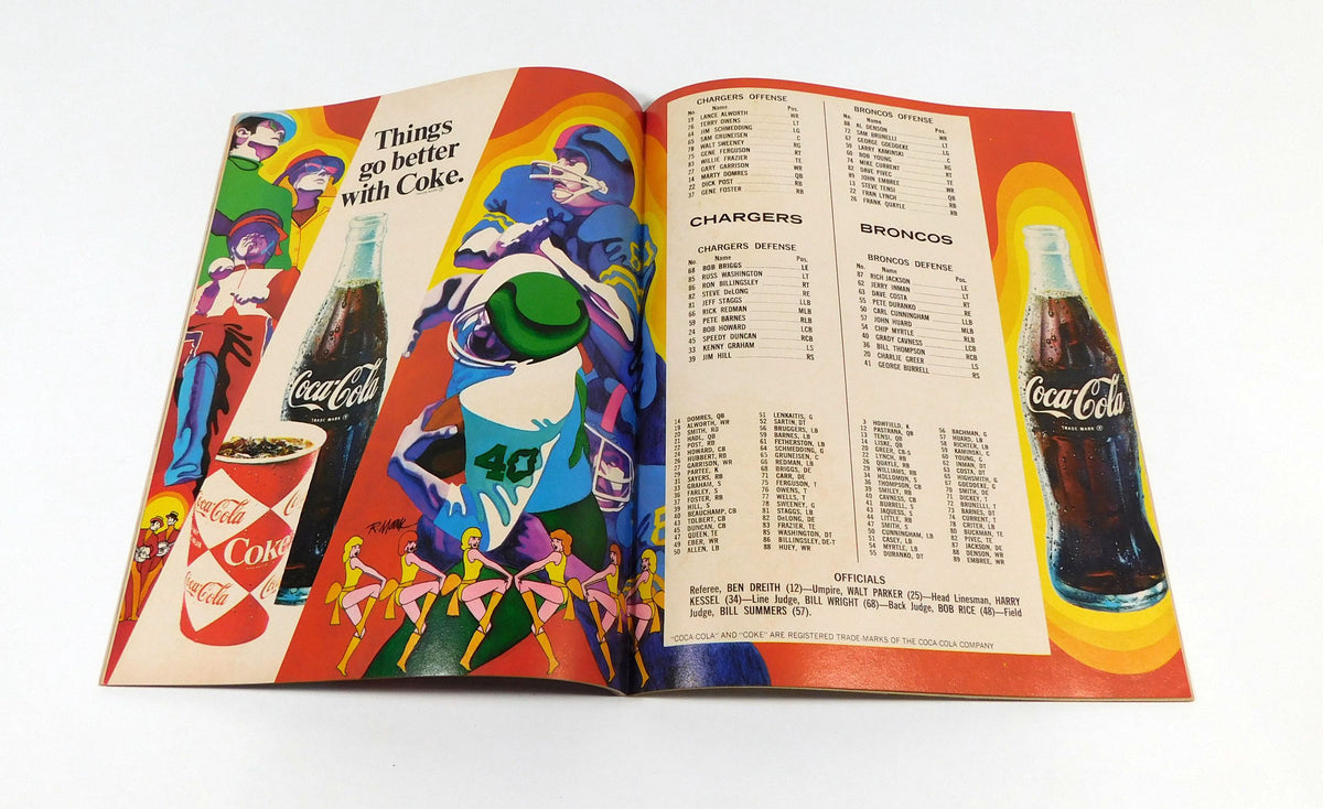1969 Denver Broncos at San Diego Chargers AFL Football Program 11-23-69 Pic2