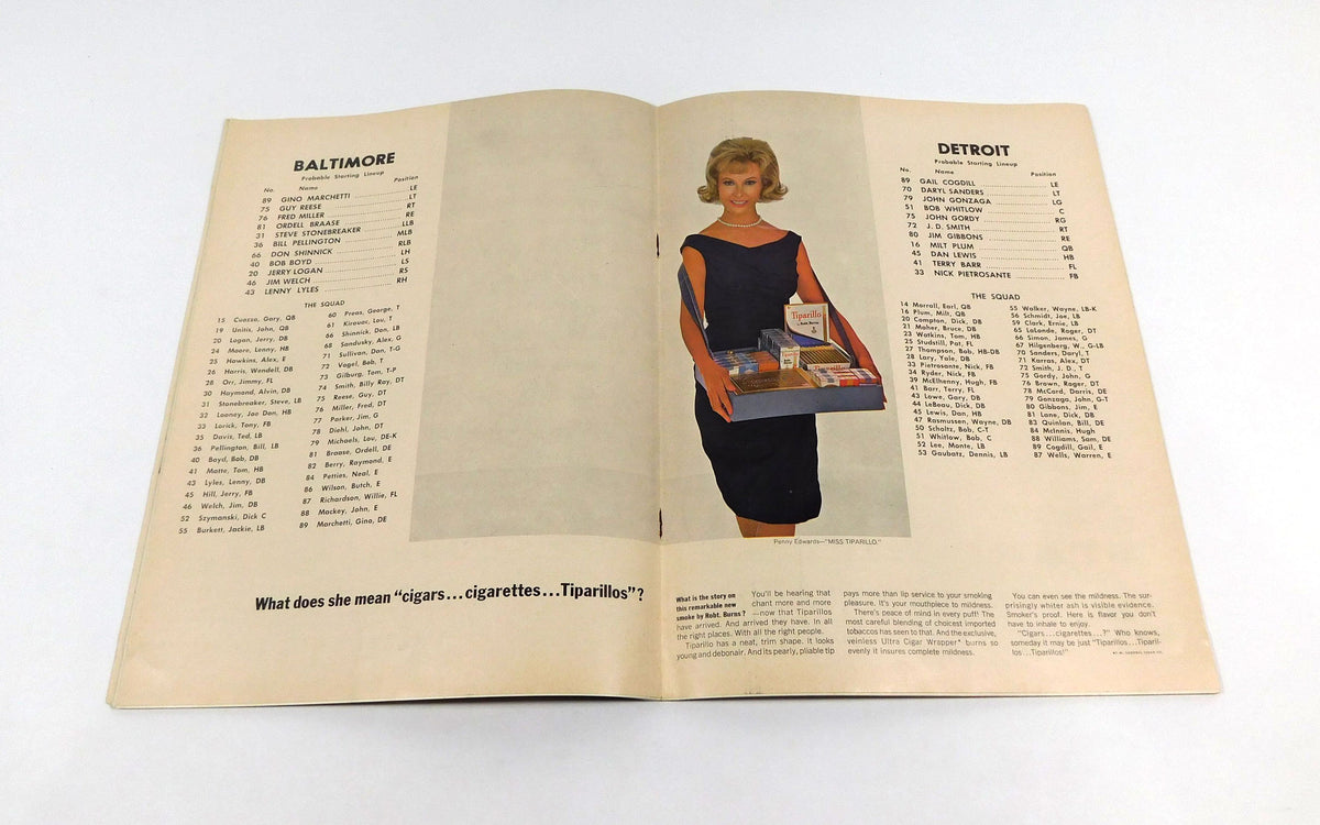 1964 Baltimore Colts at Detroit Lions NFL Football Program 10-25-64 Pic2