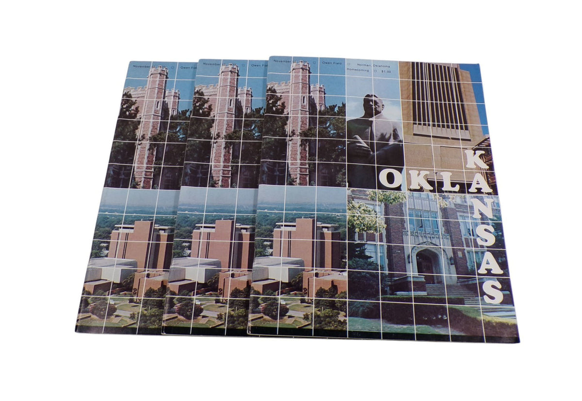 Lot of (3) 1979 Kansas at Oklahoma College Football Programs 11-10-79