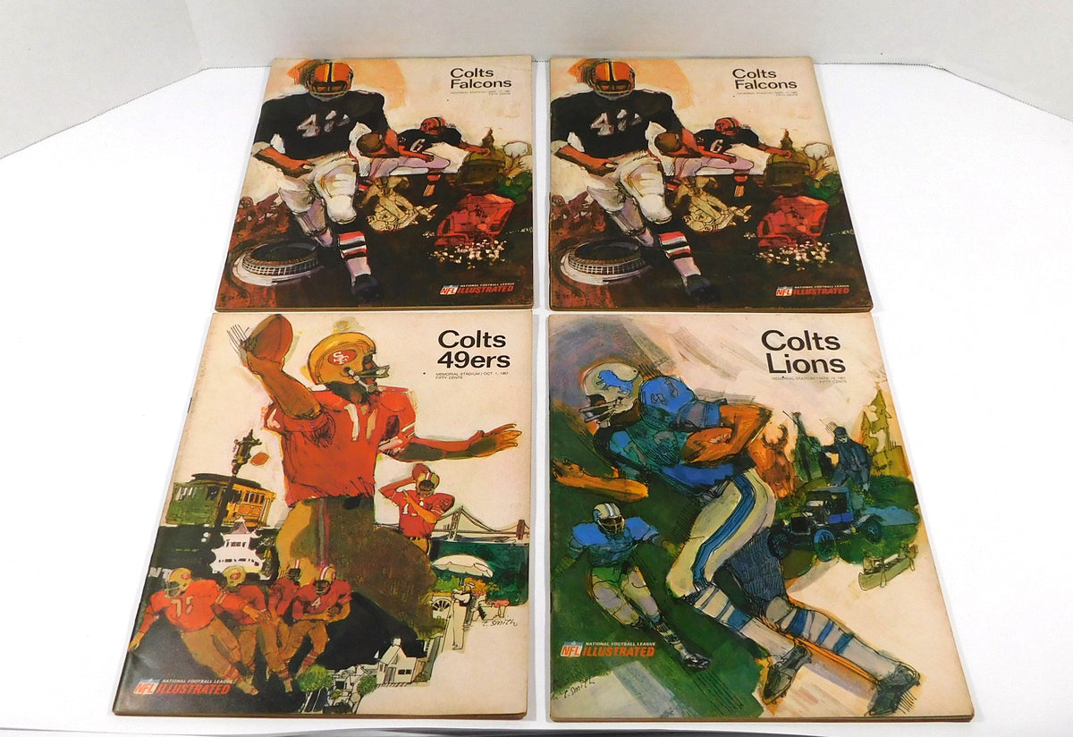 Lot of (4) Assorted 1967 Baltimore Colts NFL Football Programs