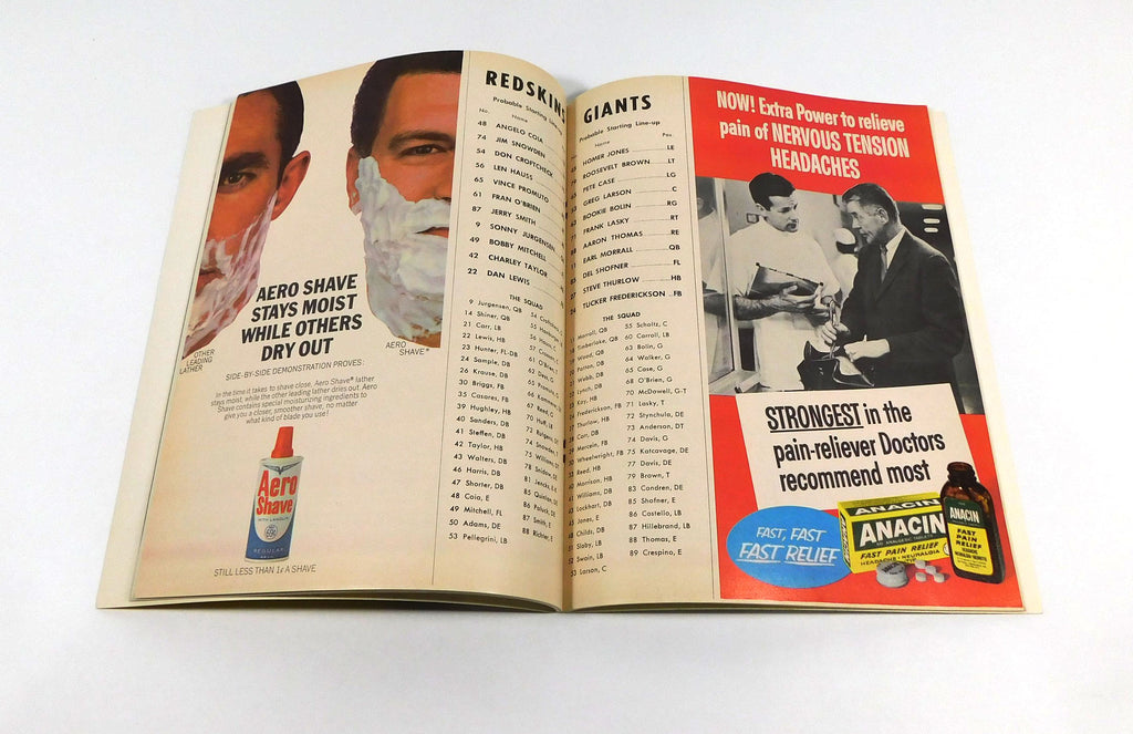1965 New York Giants at Washington Redskins NFL Football Program 12-12-65 Pic2