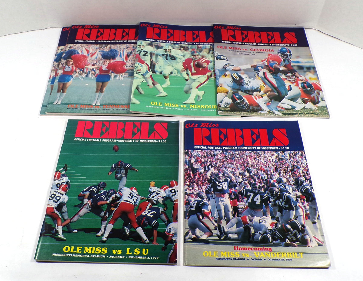 Lot of (6) Assorted 1979 Mississippi College Football Programs Pic2