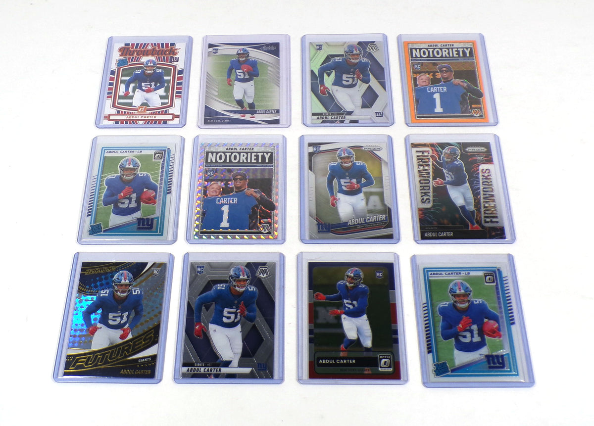 Lot of (30) Assorted 2025 Panini & Topps Brands Abdul Carter Rookies Giants Pic2