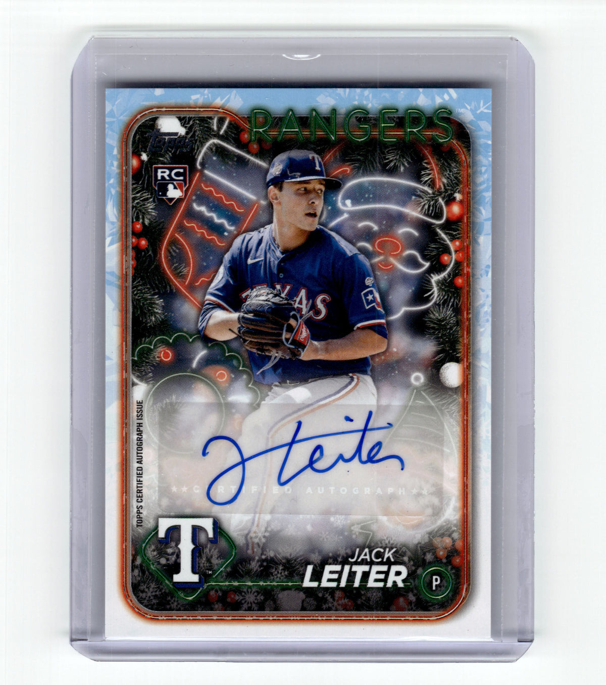 2024 Topps Holiday Jack Leiter Rookie #HACJLE Rangers Auto